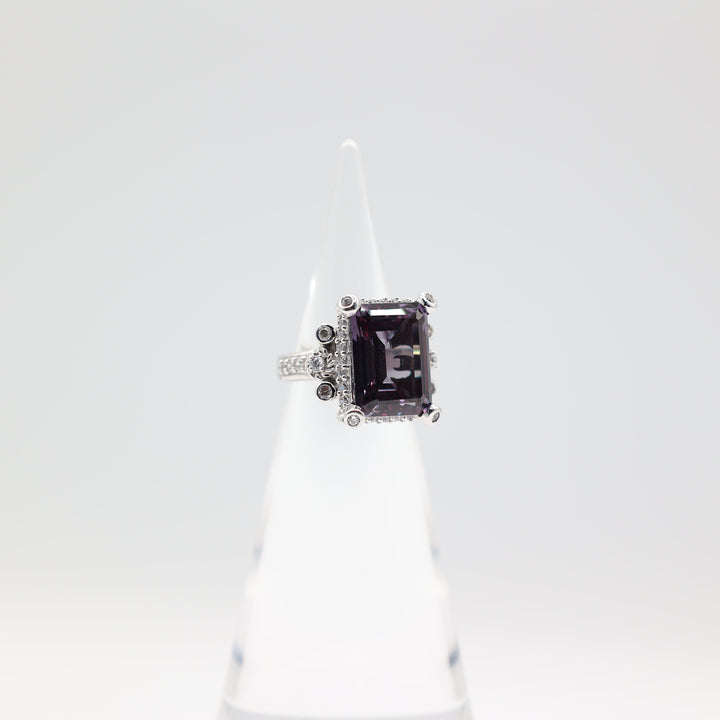 Judith Ripka 925 Sterling Silver Purple Sapphire Ring Size 7