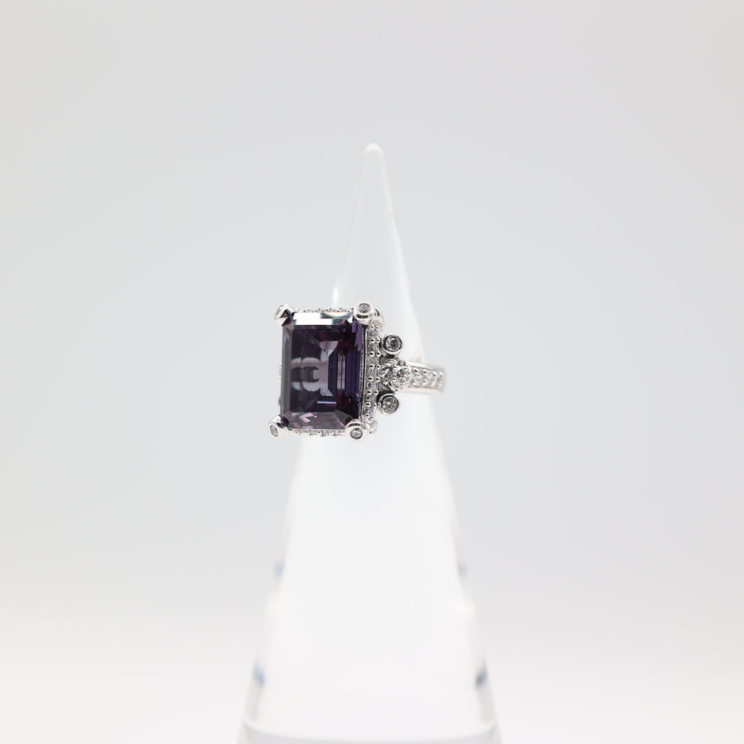 Judith Ripka 925 Sterling Silver Purple Sapphire Ring Size 7