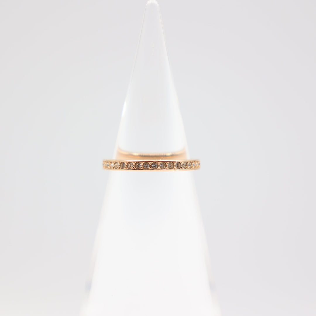 Swarovski Gold Tone Matrix Crystal Band Ring Size 6.75