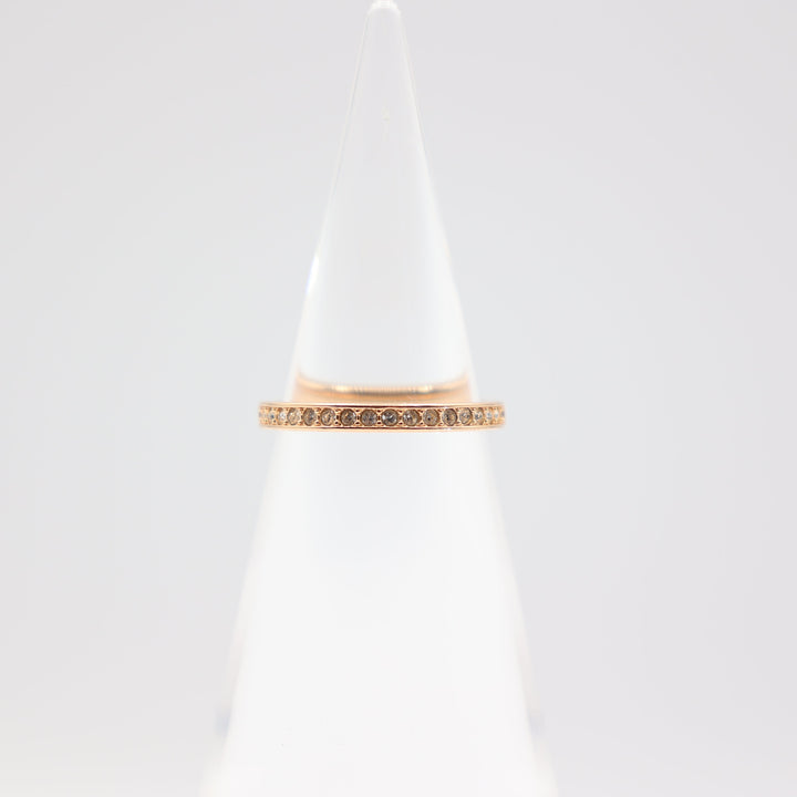Swarovski Gold Tone Matrix Crystal Band Ring Size 6.75