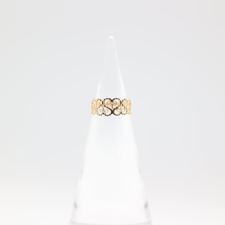 14k Gold Filigree Swirl Ring Size 6.5 Elegant Design