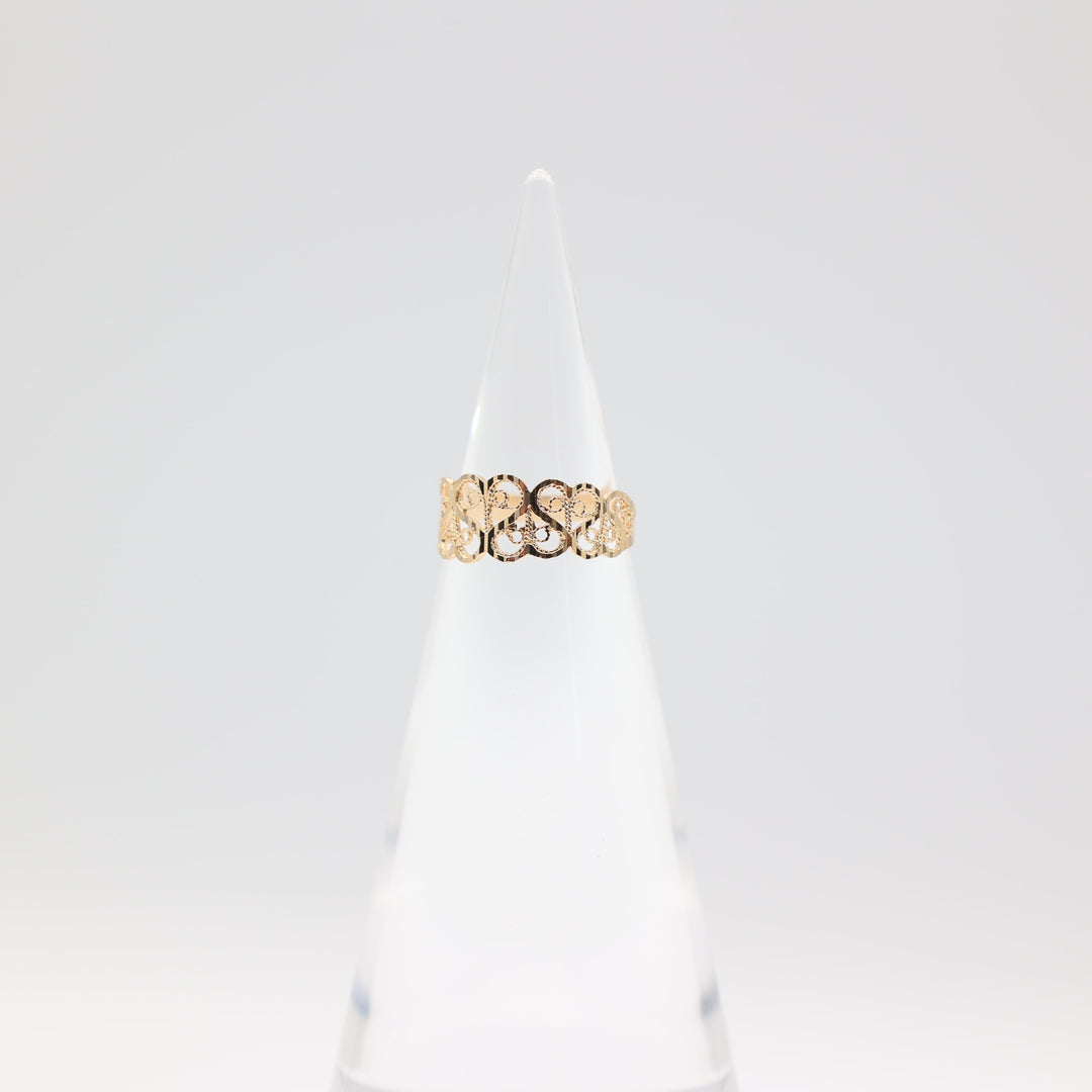 14k Gold Filigree Swirl Ring Size 6.5 Elegant Design