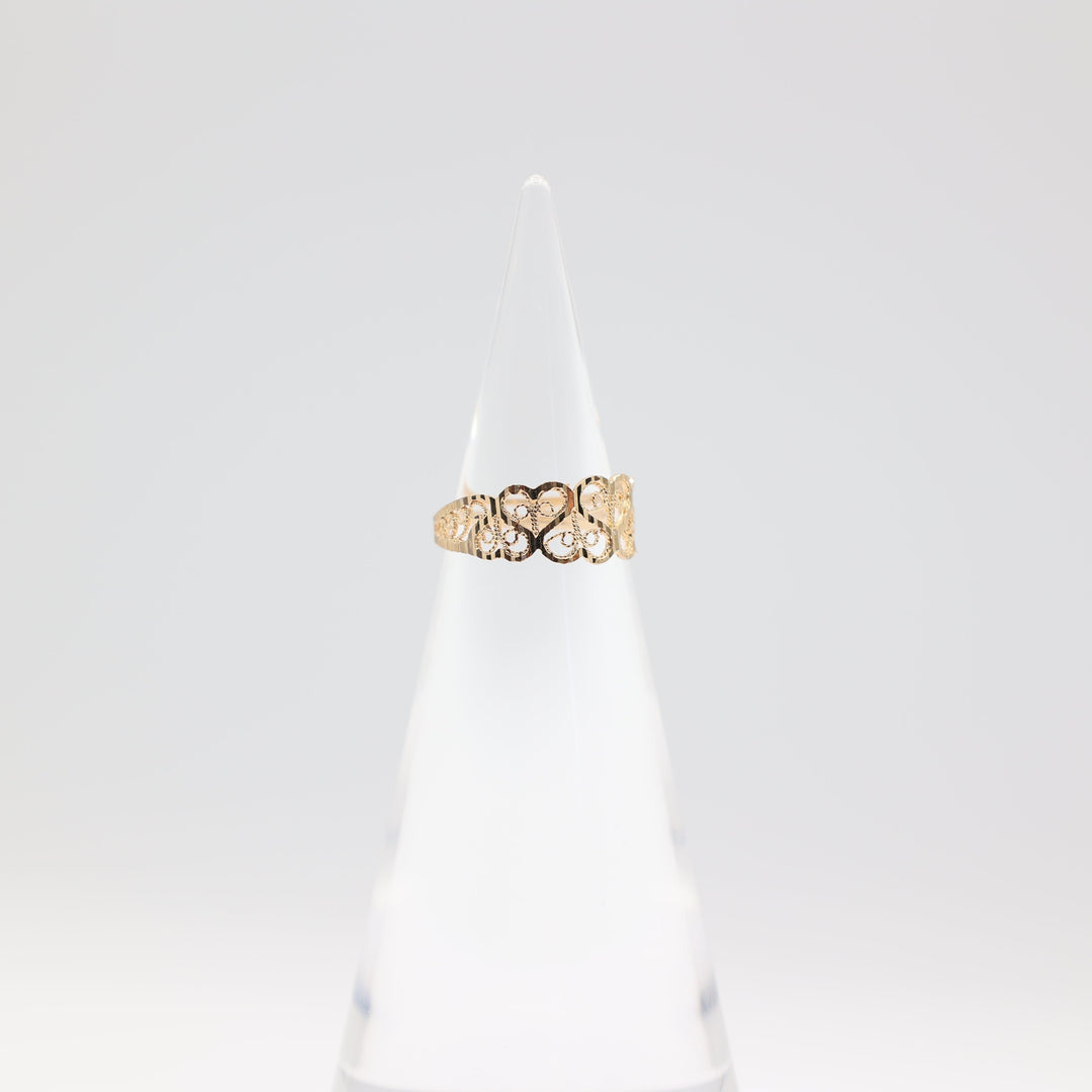14k Gold Filigree Swirl Ring Size 6.5 Elegant Design