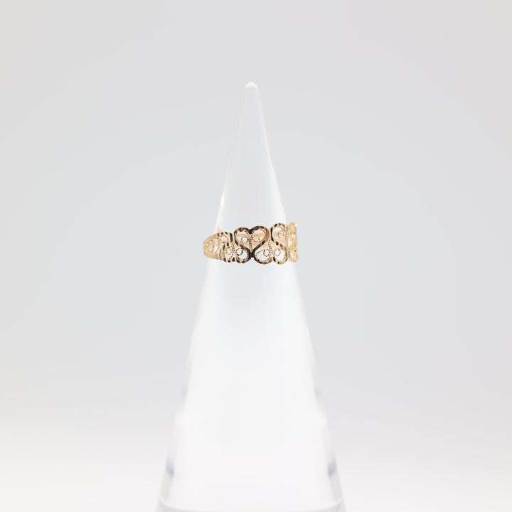 14k Gold Filigree Swirl Ring Size 6.5 Elegant Design
