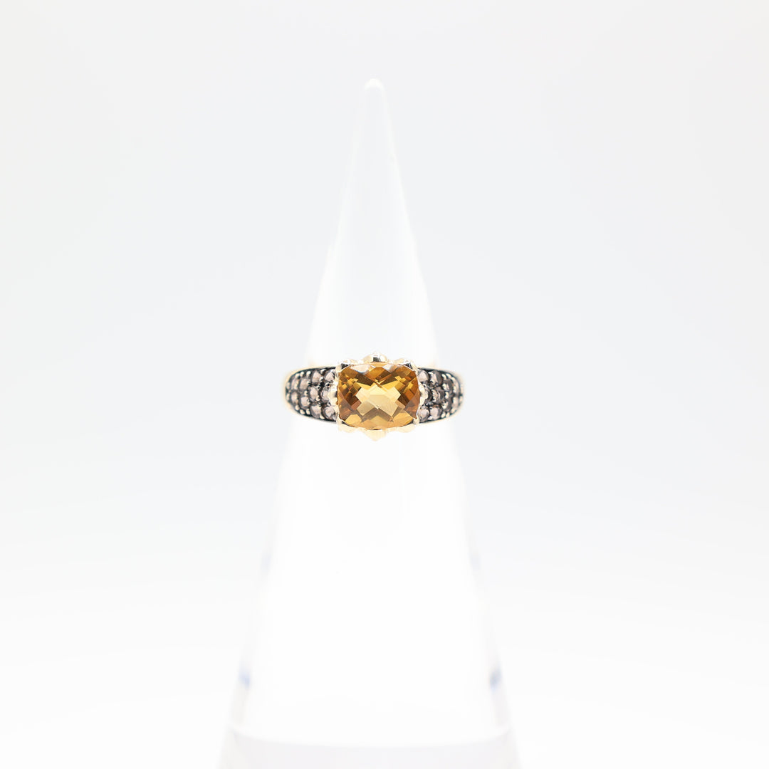 14k Yellow Gold Ring with Large Citrine Stone Size 10