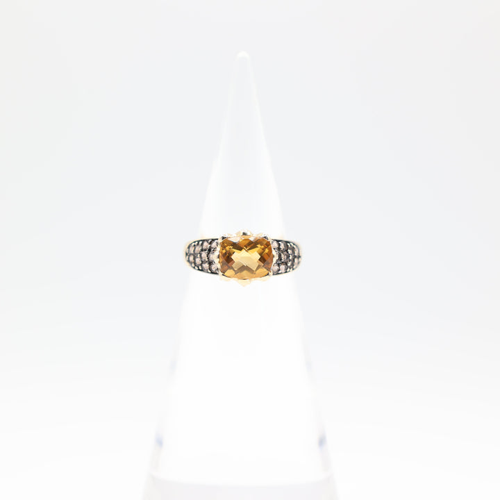 14k Yellow Gold Ring with Large Citrine Stone Size 10