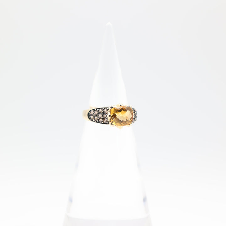 14k Yellow Gold Ring with Large Citrine Stone Size 10