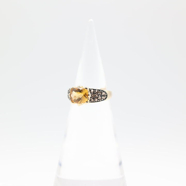 14k Yellow Gold Ring with Large Citrine Stone Size 10