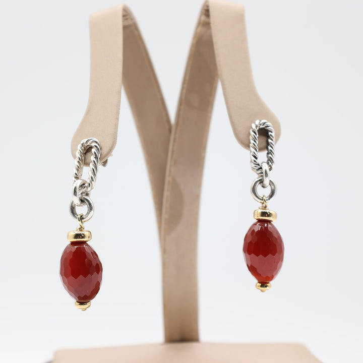 David Yurman Carnelian Figaro Bijoux Dangle Earrings Set
