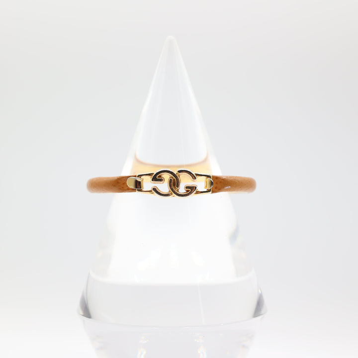 Gucci Double G Tan Leather Bracelet for Stylish Elegance