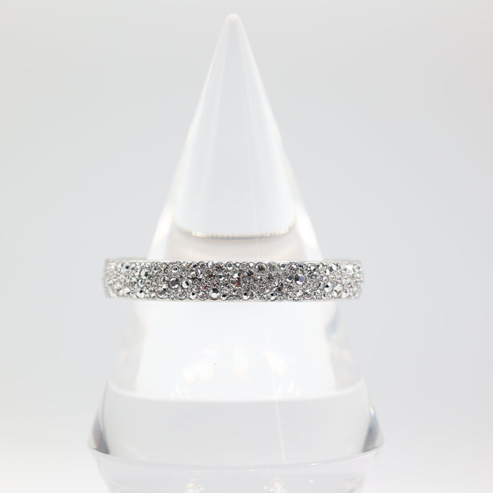 Fossil Steel Silver Tone Rhinestone Cuff Bracelet for Women