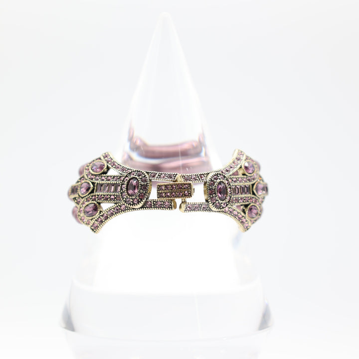 Heidi Daus Master Clasp Purple Beaded Bracelet 7 Inches