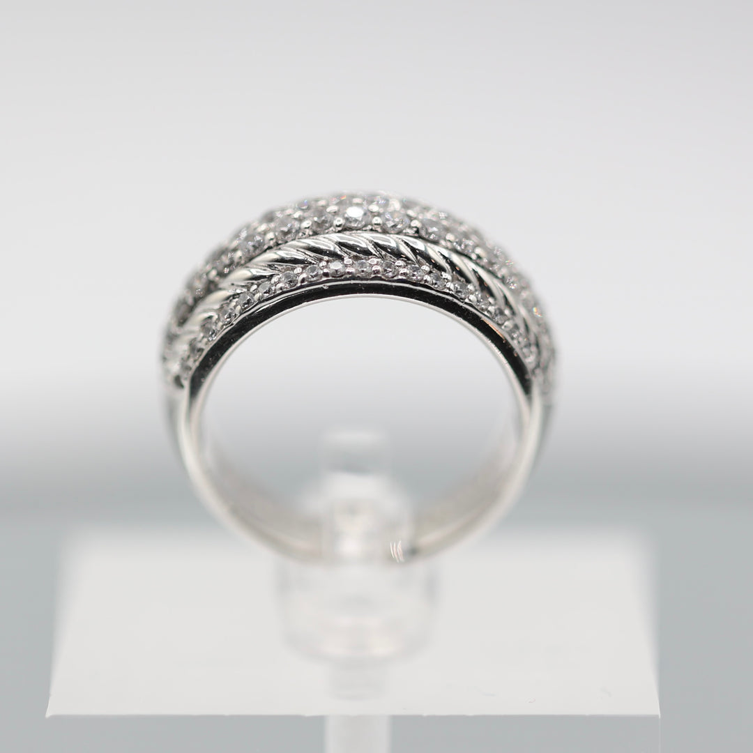 925 Sterling Silver Judith Ripka Cubic Zirconia Band Ring - Size 8