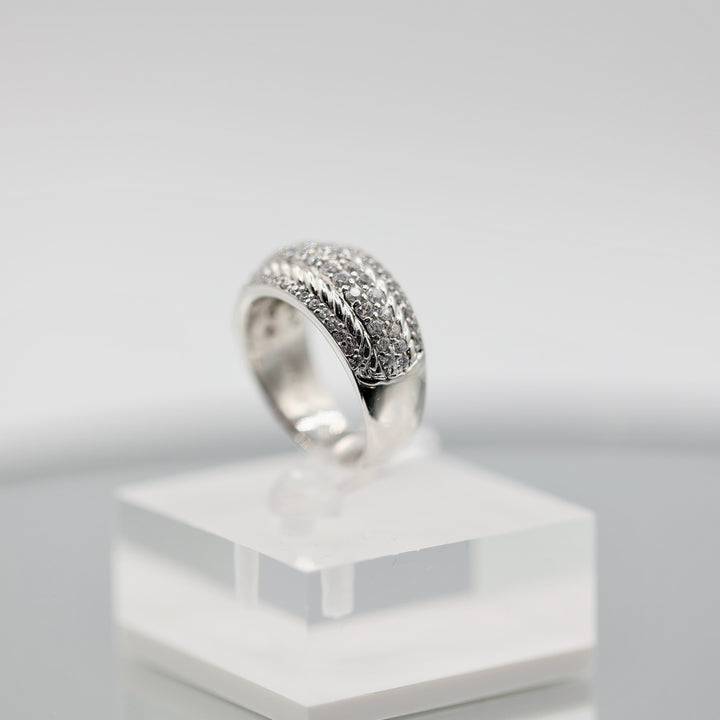 925 Sterling Silver Judith Ripka Cubic Zirconia Band Ring - Size 8
