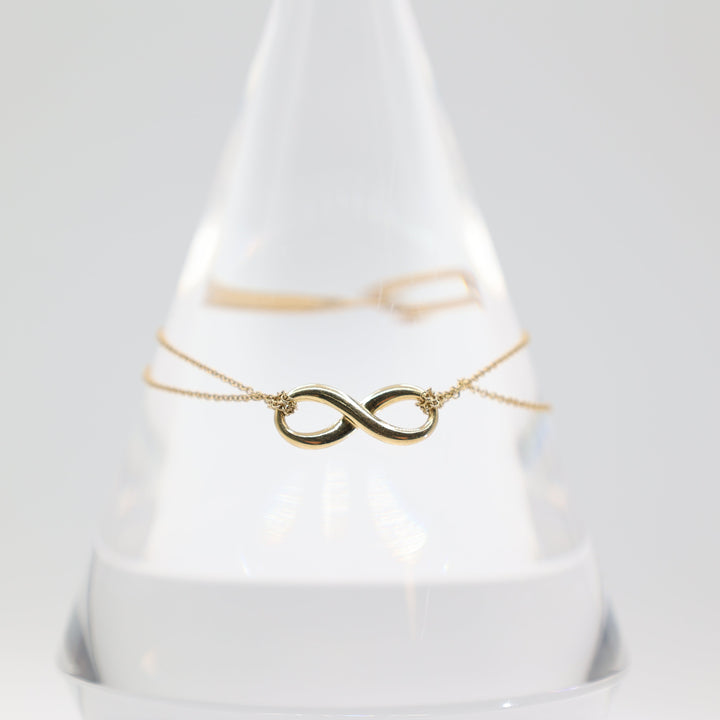 Tiffany And Co 18k Yellow Gold Double Chain Infinity Bracelet