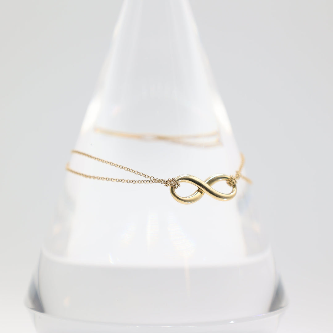 Tiffany And Co 18k Yellow Gold Double Chain Infinity Bracelet