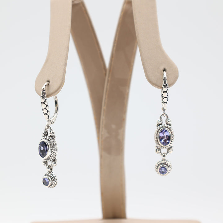 John Hardy Linked Tanzanite Dangle Earrings