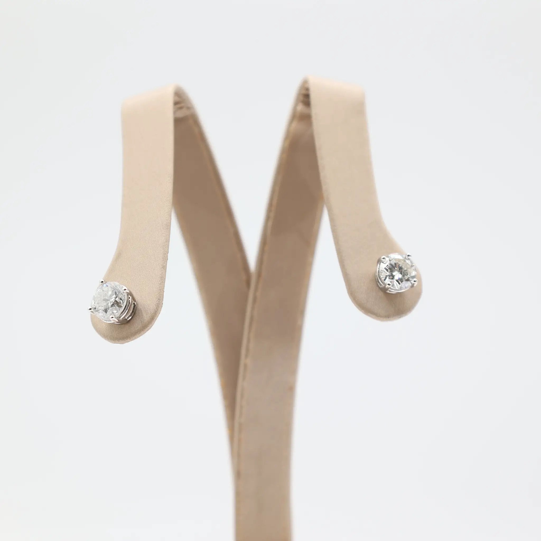 14k White Gold Diamond Earrings 7mm 2.49ctw by Annie McConnell's Renewed Elegance
