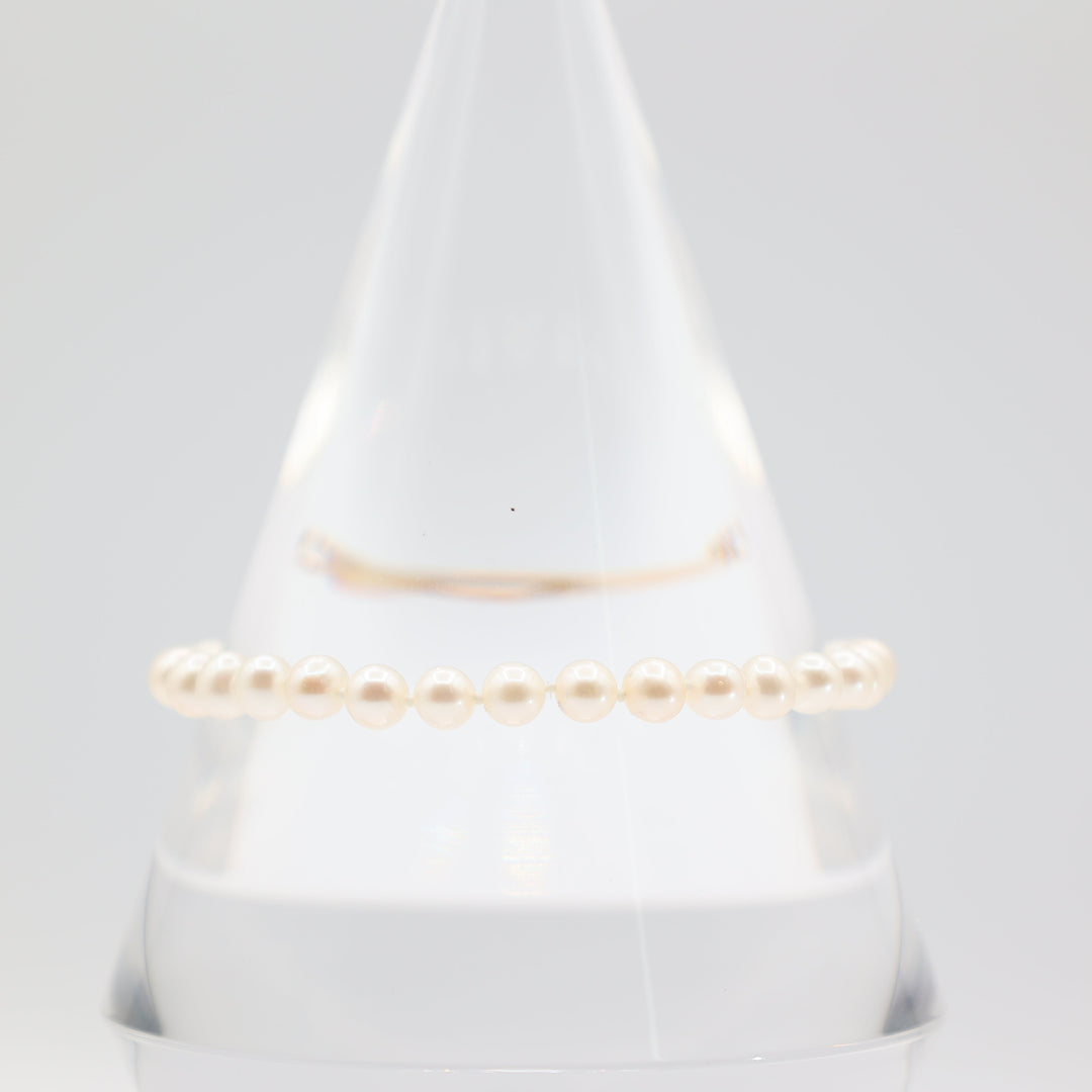 14K Yellow Gold Pearl Beaded Bracelet 7.5 Inches