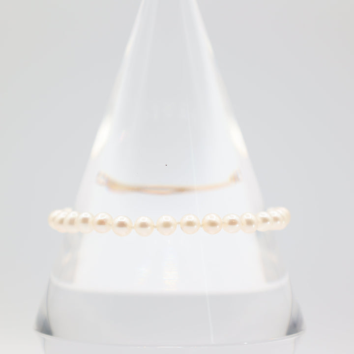 14K Yellow Gold Pearl Beaded Bracelet 7.5 Inches