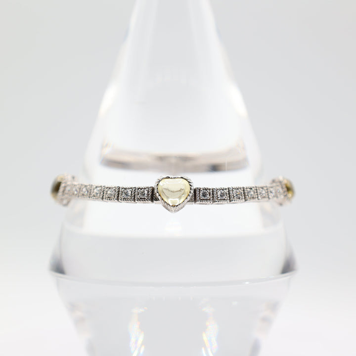 Judith Ripka Bracelet with Yellow and White CZ Stones 7.5 in