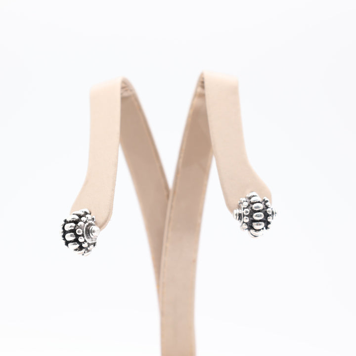 925 Sterling Silver Beaded Stud Earrings for Women