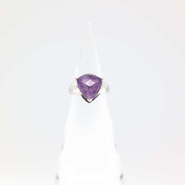 Effy 14k White Gold Trillion Cut Amethyst Ring Size 7