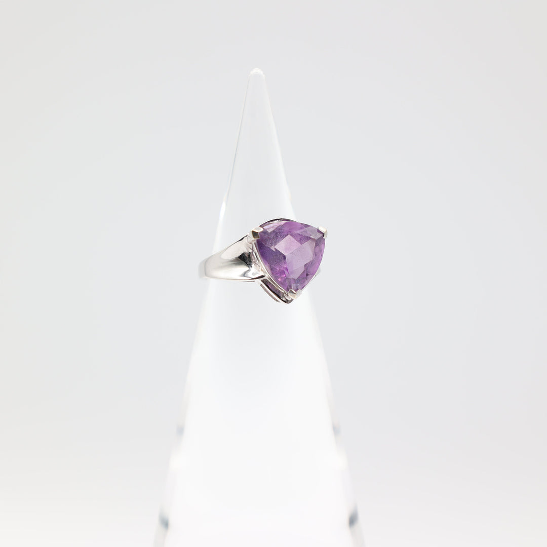 Effy 14k White Gold Trillion Cut Amethyst Ring Size 7