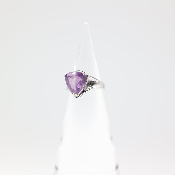 Effy 14k White Gold Trillion Cut Amethyst Ring Size 7