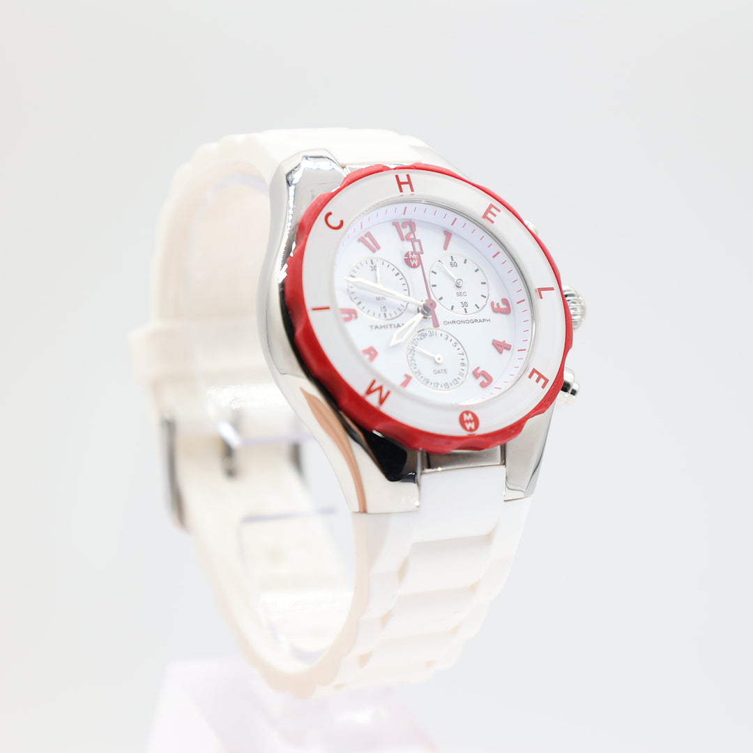 Michele Stainless Steel and Silicone Tahitian Jelly Bean Watch