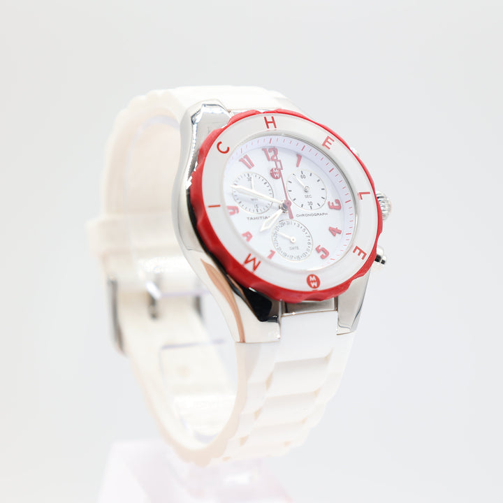 Michele Stainless Steel and Silicone Tahitian Jelly Bean Watch