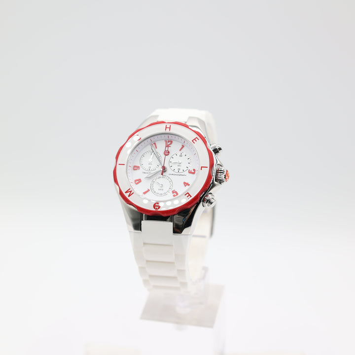Michele Stainless Steel and Silicone Tahitian Jelly Bean Watch