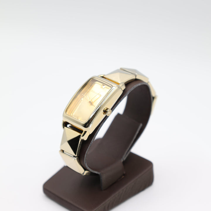 Karl Lagerfeld Gold Tone Stud Stainless Steel Watch