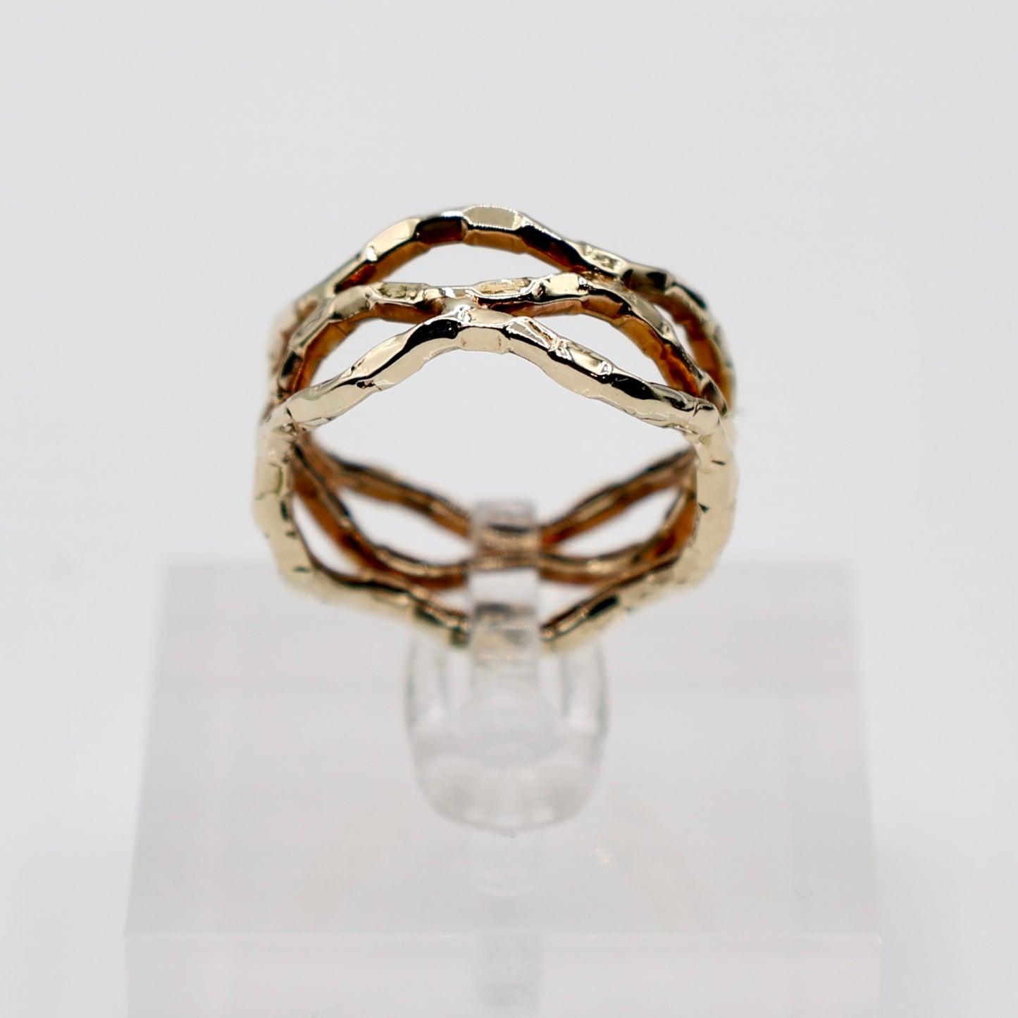 14k Yellow Gold Openwork Ring - Size 9