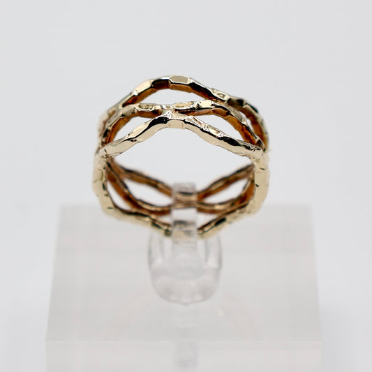 14k Yellow Gold Openwork Ring - Size 9