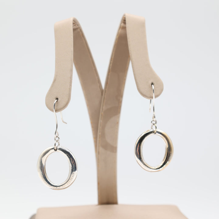 Tiffany & Co Elsa Peretti Sevillana Hook Earrings Elegant Silver Jewelry