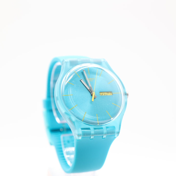 Swatch Swiss Turquoise Rebel Quartz Silicone Watch for Men