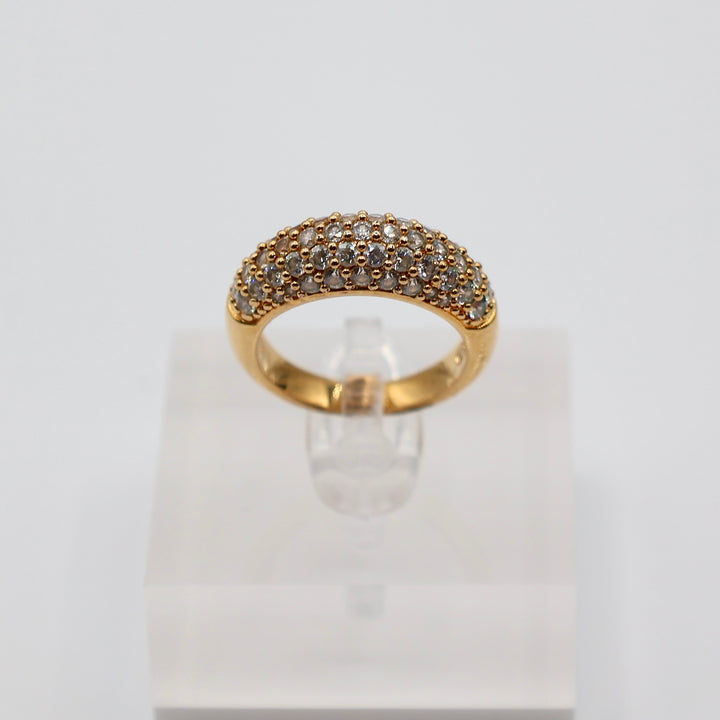Gold Tone Swarovski Crystal Maeve Ring - Size 6.5
