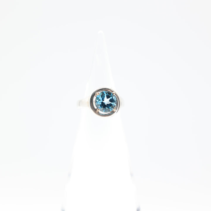 Lorenzo 925 and 18k Yellow Gold Blue Topaz Ring Size 6