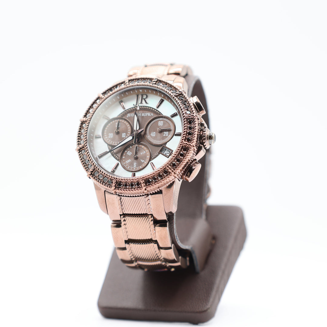 Judith Ripka Bronze Diamonique CZ Chronograph Watch