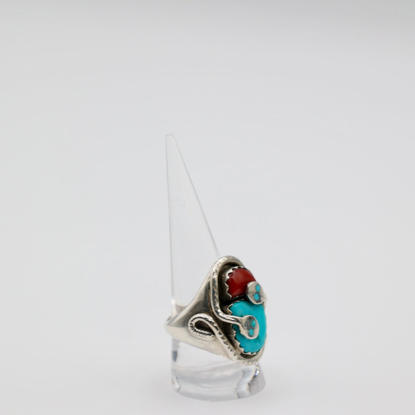 925 Sterling Silver Effy Calavasa Ring with Turquoise and Coral Gemstones - Size 10