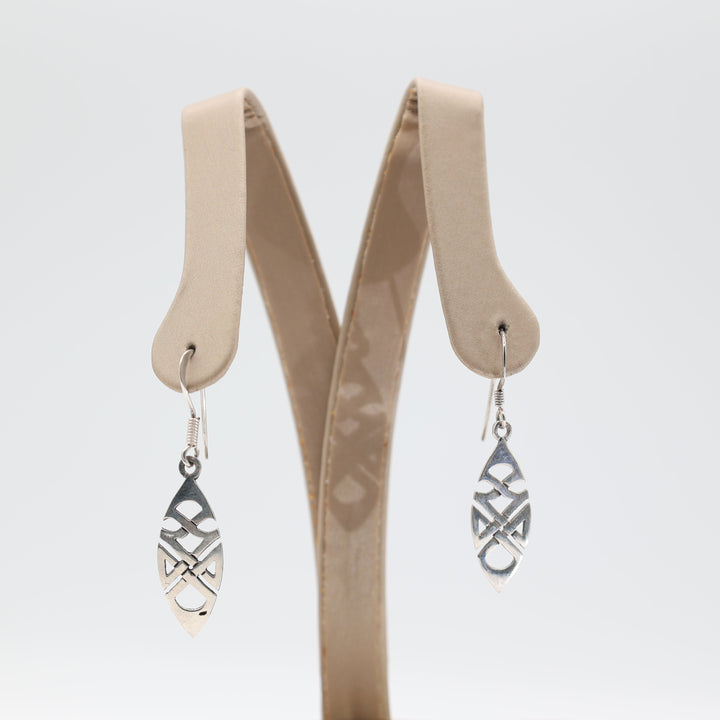 925 Silver Tribal Dangle Earrings 2cm