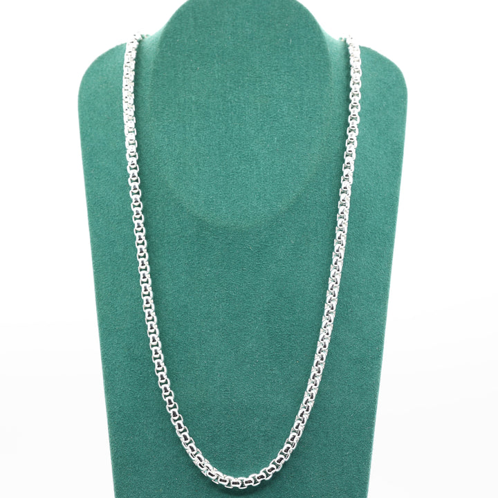 925 Sterling Silver Box Link Chain 20 Inches Necklace