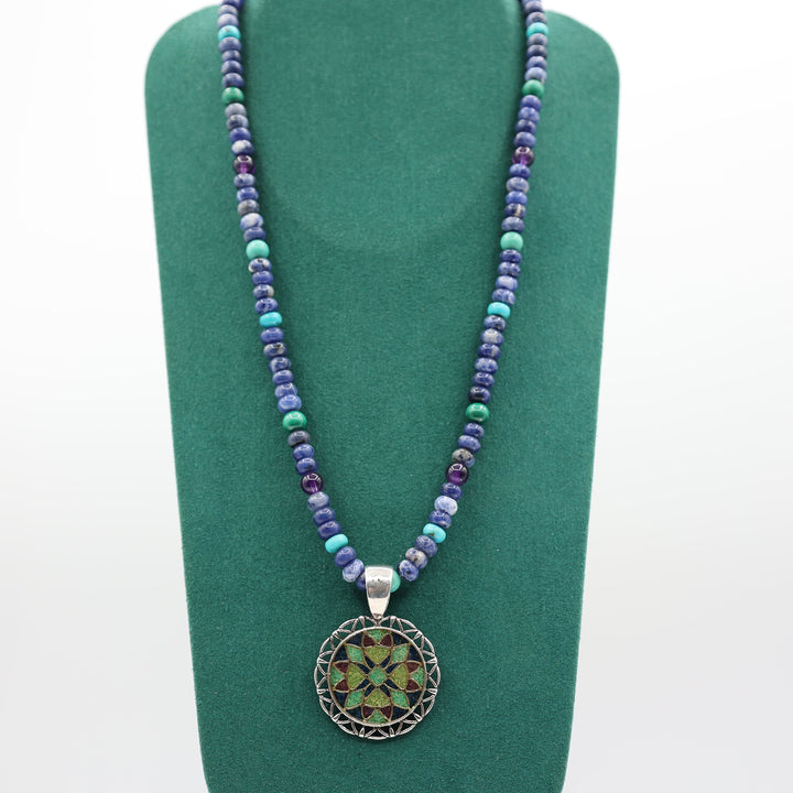 COSTUME Carolyn Pollack 925 Pendant Beaded Necklace 18 Inch