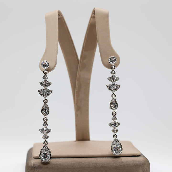 Givenchy Clear Crystal Drop Dangle Earrings