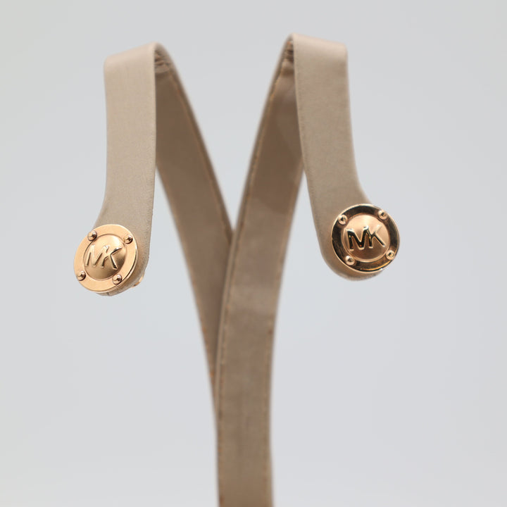 Michael Kors Rose Gold Tone Logo Stud Earrings
