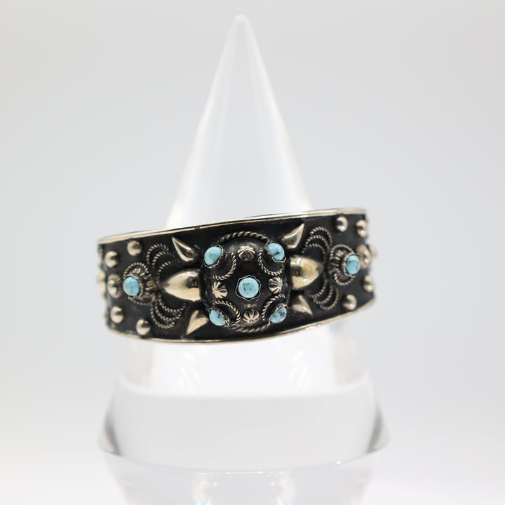 Costume Alp Italy Southwest Cuff Bracelet with Turquoise Accents