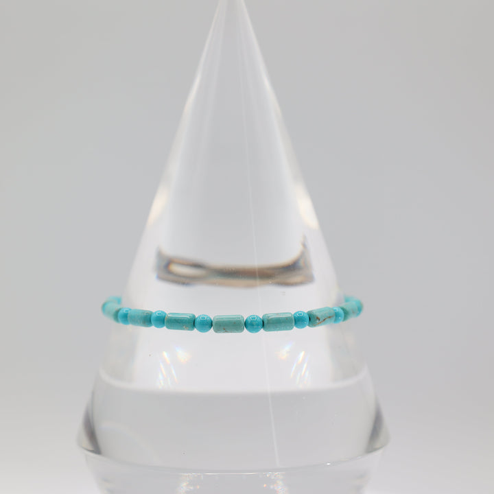 925 Sterling Silver Beaded Turquoise Bracelet for Women