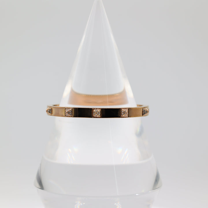 Swarovski Gold Tone Studded Hinged Bracelet