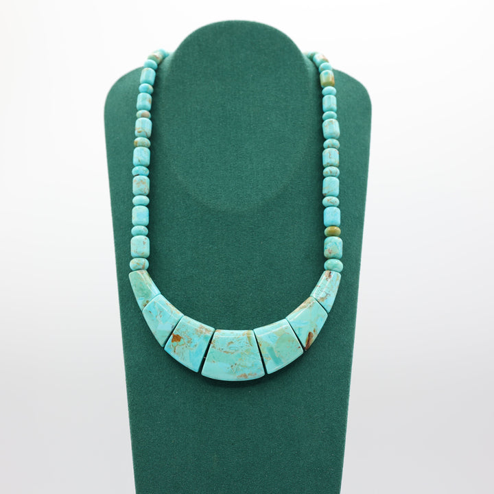 Sterling Silver 925 DRT Turquoise Necklace 17 Inch Long